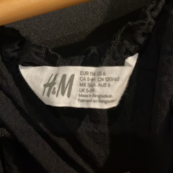 H&M girls black 100% cotton maxi dress size 6 NWOT - Picture 4 of 4